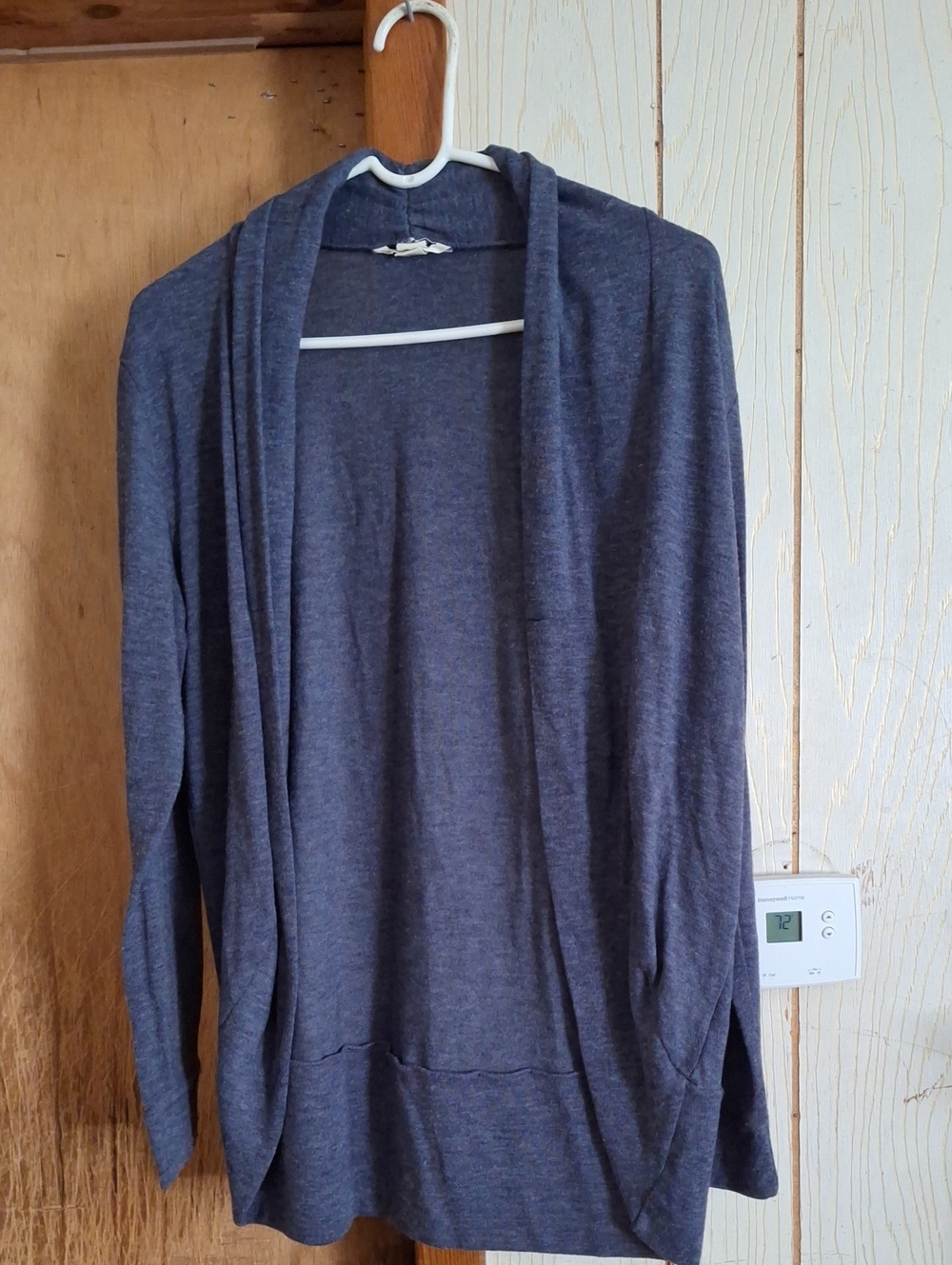 Urban Heritage Dark Blue Open-Front Draped Cardigan